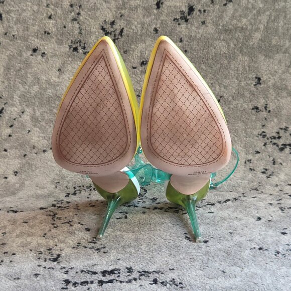 Jessica Simpson Pirrie Clear Yellow Ankle Strap Slingback Pumps Stilettos 12 - Picture 7 of 7